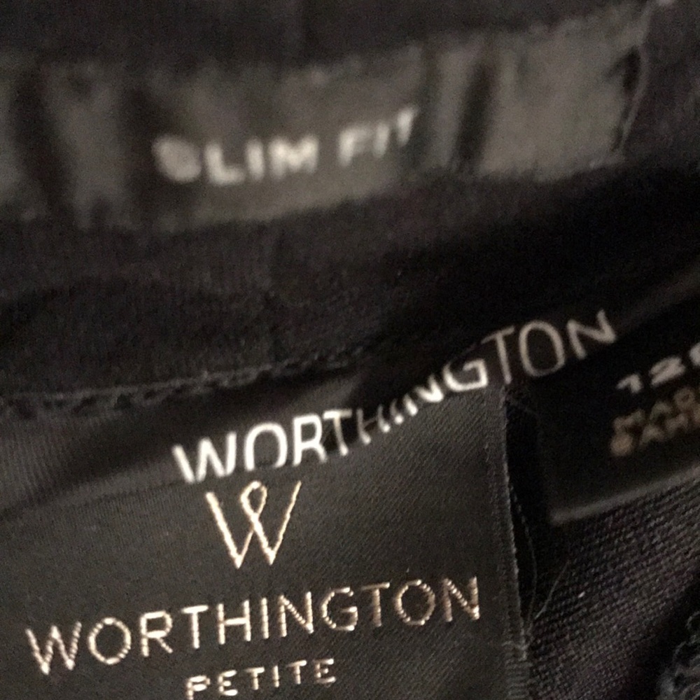 Worthington Petite 33” slim fit 12p black pants